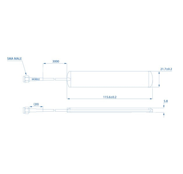 Teltonika Mobile Adhesive SMA Antenna, 824-960/1710-2170 MHz image 1