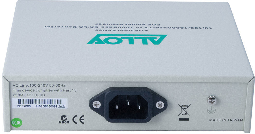 Alloy POE2000LC.10 10/100/1000Base-T PoE RJ-45 to 1000Base-LX SingleMode (LC). W image 2
