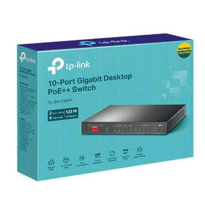 TP-Link TL-SG1210PP 10-Port Gigabit Desktop Switch with 6-Port PoE+ and 2-Port P image 2