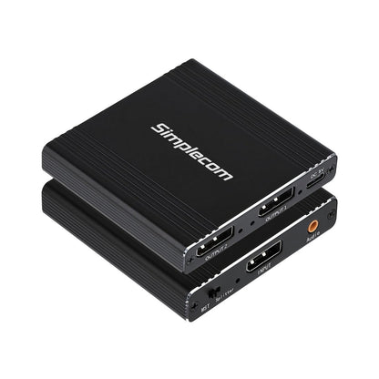 Simplecom CM214 DisplayPort Splitter 1 IN 2 OUT MST Hub for Dual Extended Screen image 1