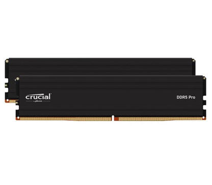 Crucial Pro 64GB (2x32GB) DDR5 UDIMM 5600MHz CL46 Black Heat Spreader Support In image 0