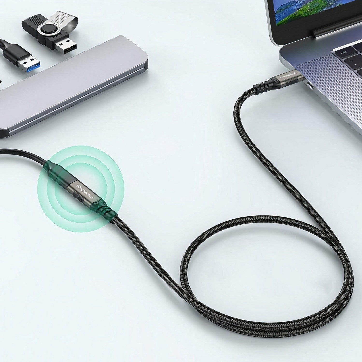 Simplecom CAU605 USB-C Male to Female Extension Cable USB 3.2 Gen2 PD 100W 20Gbp image 3