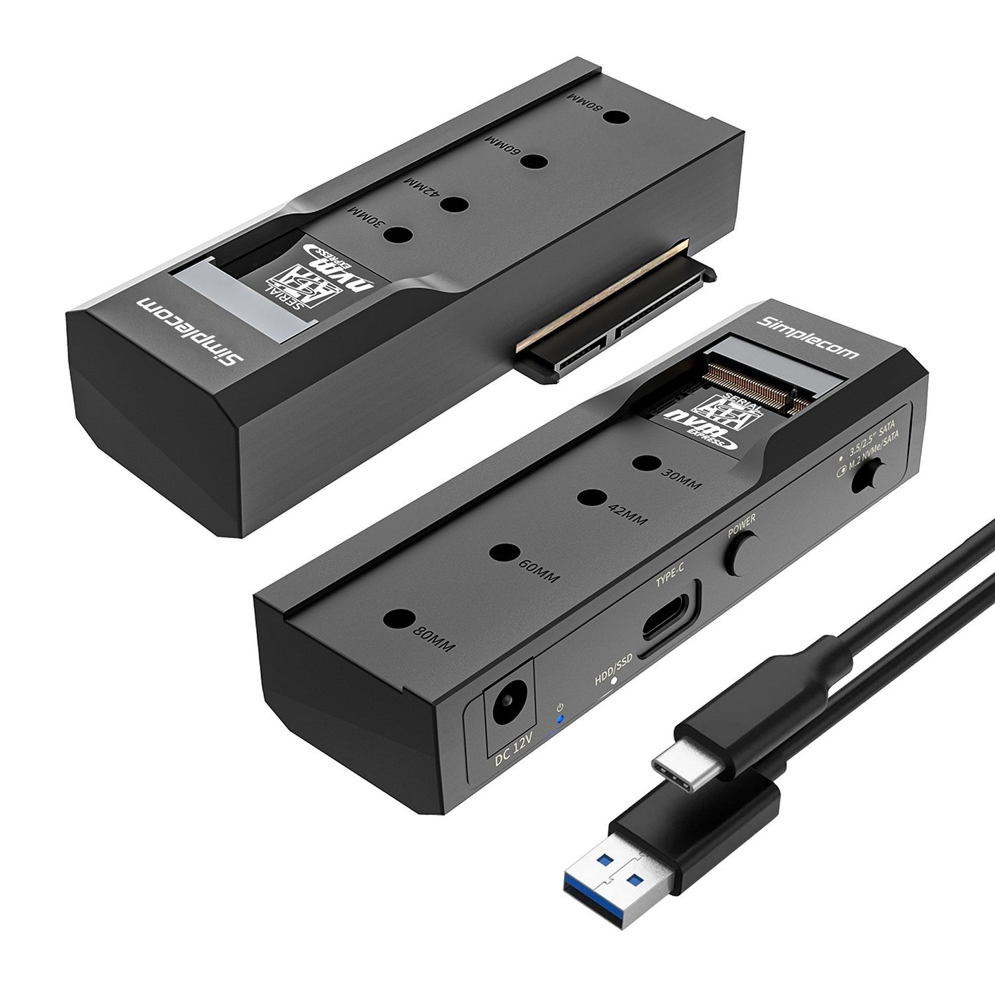 Simplecom SA536 USB to M.2 and SATA 2-IN-1 Adapter for 2.5'/3.5' HDD & NVMe/SATA image 0