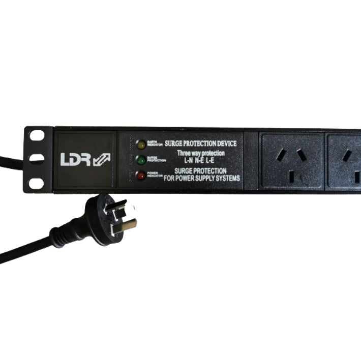 LDR 6-Port 10A Power Distribution Unit AU Approved - 6x 3-Pin AU/NZ Outlets/Slot image 1