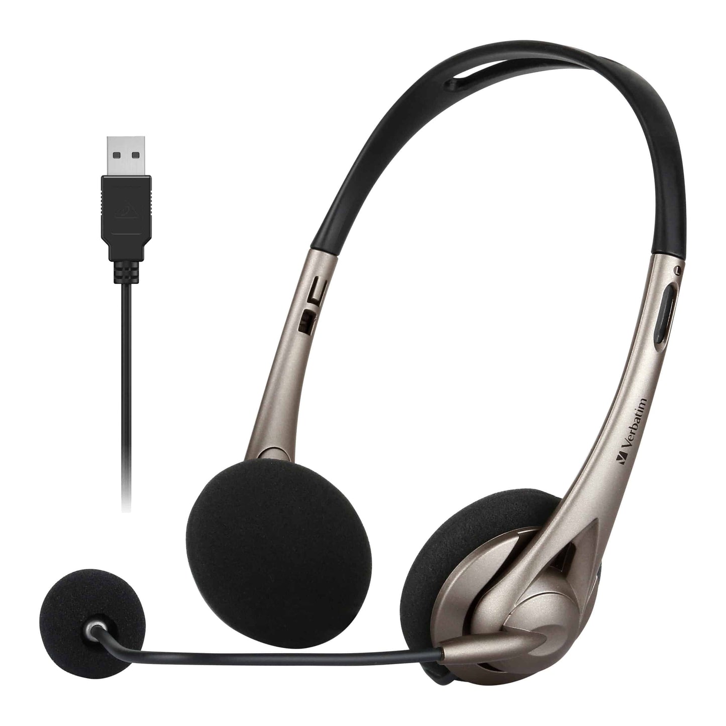 Verbatim Multimedia Headset with Boom Mic Headphone, Volume Control, USB 3.0 - G image 0