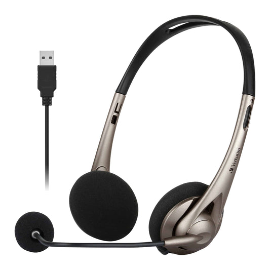 Verbatim Multimedia Headset with Boom Mic Headphone, Volume Control, USB 3.0 - G image 0