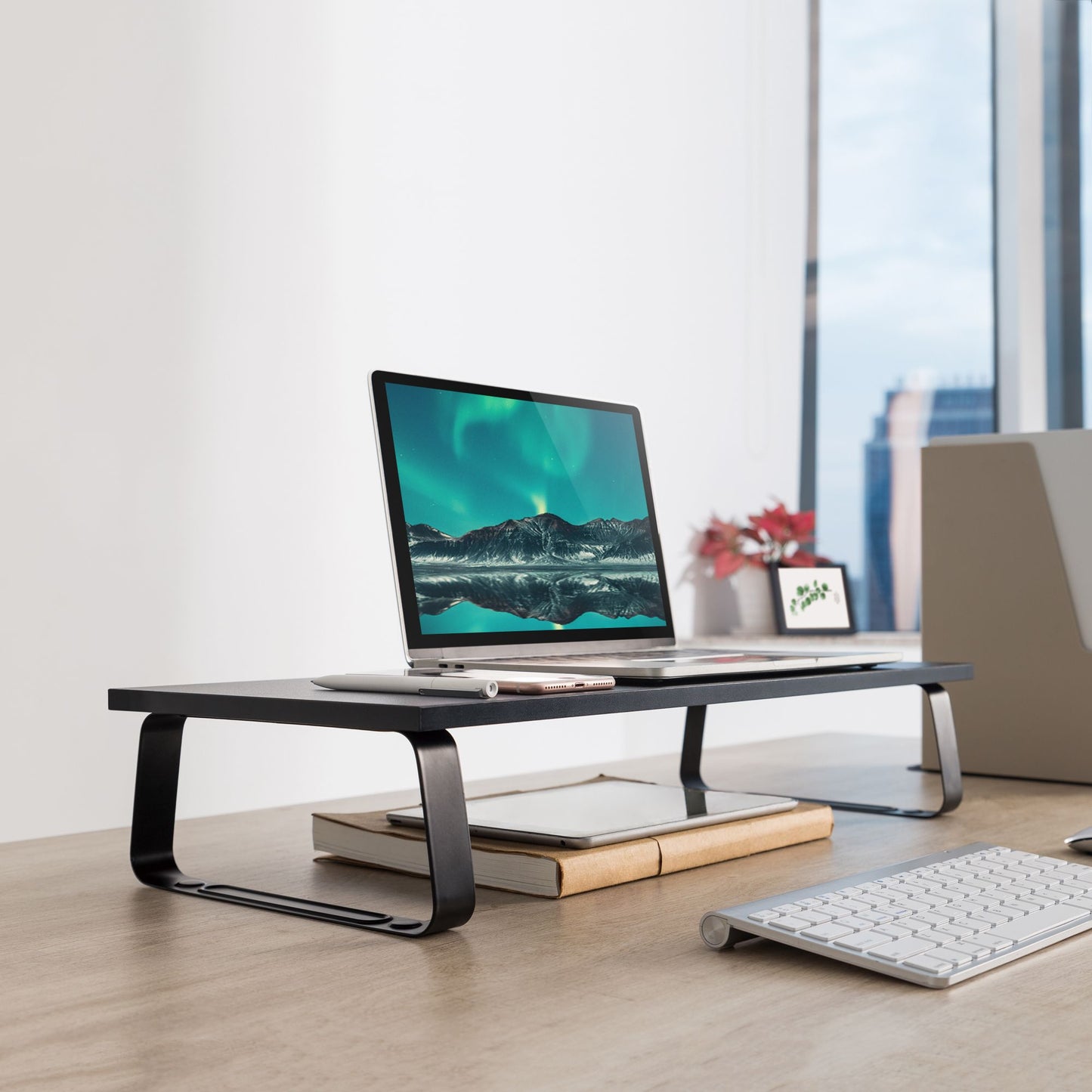 mbeat® activiva Ergolife Black Monitor Stand Riser image 3