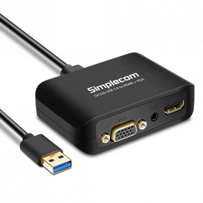 Simplecom DA326 USB 3.0 to HDMI + VGA Video Adapter with 3.5mm Audio Full HD 108 image 0