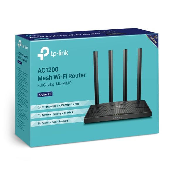 TP-Link Archer A6 AC1200 Wireless MU-MIMO Gigabit Router (OneMesh) Dual-Band Wi- image 0
