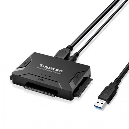 Simplecom SA492 USB 3.0 to 2.5', 3.5', 5.25' SATA IDE Adapter with Power Supply image 0