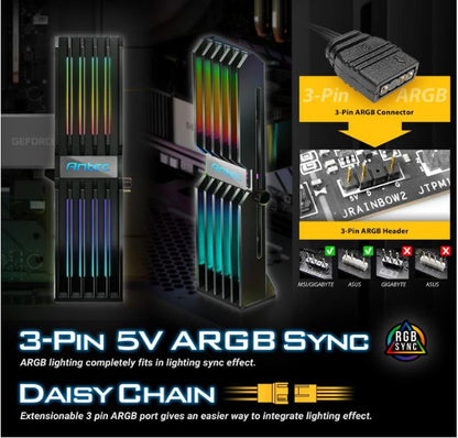 Antec RGB GPU Support Bracket, Graphics Card Holder, Addressable RGB 5V 3PIN RGB image 2
