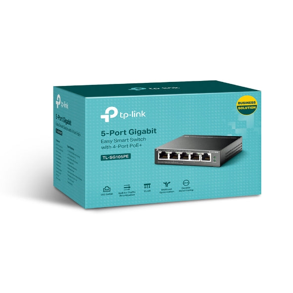 TP-Link TL-SG105PE 5-Port Gigabit Easy Smart Switch with 4-Port PoE+, Up To 65W image 0