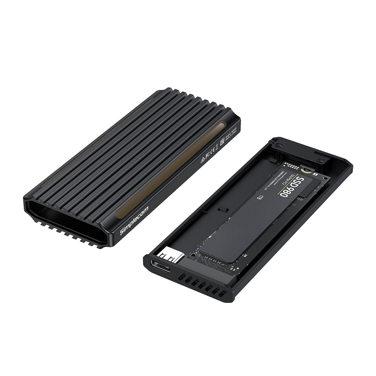 Simplecom SE525 NVMe / SATA M.2 SSD USB-C Enclosure with RGB Light USB 3.2 Gen 2 image 2
