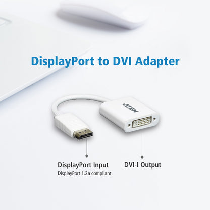 Aten DisplayPort to DVI Adapter, Converts DisplayPort signals to DVI output, Dis image 0