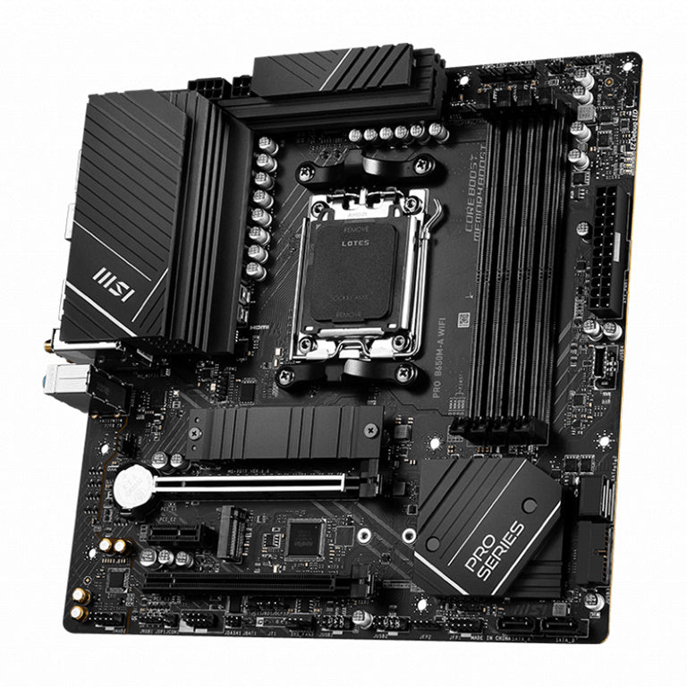 MSI PRO B650M-A WIFI AMD AM5 MATX Motherboard, 4x DDR5 ~128GB, 1x PCI-E x16, 2x image 1