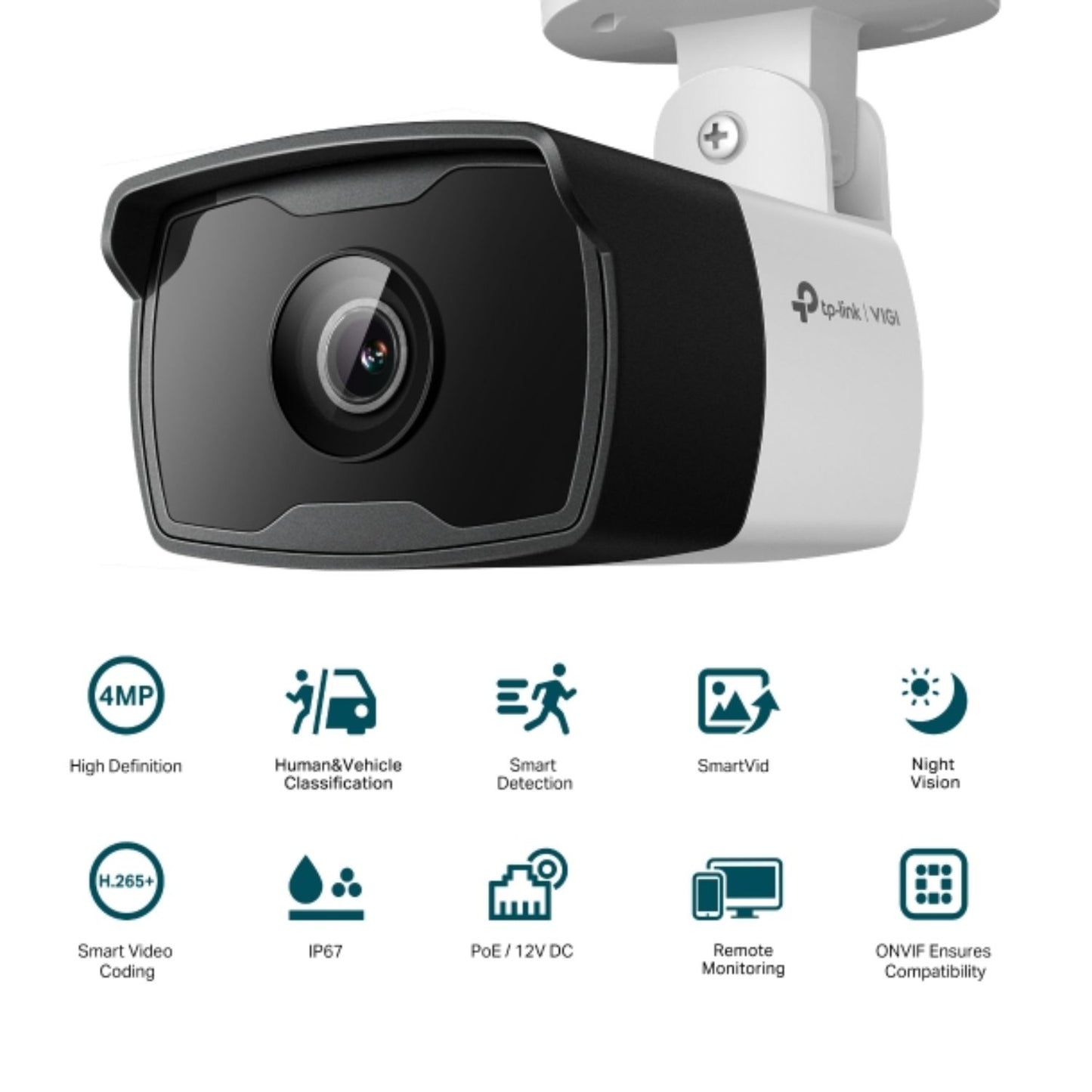 TP-Link VIGI 4MP C340I(6mm) Outdoor IR Bullet Network Camera,6mm Lens, Smart Det image 2