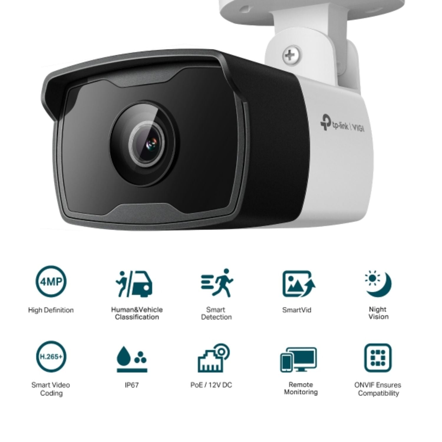 TP-Link VIGI 4MP C340I(6mm) Outdoor IR Bullet Network Camera,6mm Lens, Smart Det image 2