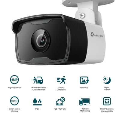 TP-Link VIGI 4MP C340I(6mm) Outdoor IR Bullet Network Camera,6mm Lens, Smart Det image 2
