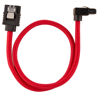Corsair Premium Sleeved SATA 6Gbps 60cm 90° Connector Cable — Red image 1