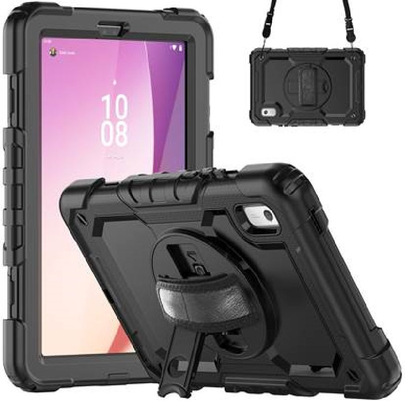 Generic Rugged Lenovo Tab M9 (9') Case + Screen Protector Black - Built-in-Kicks image 0