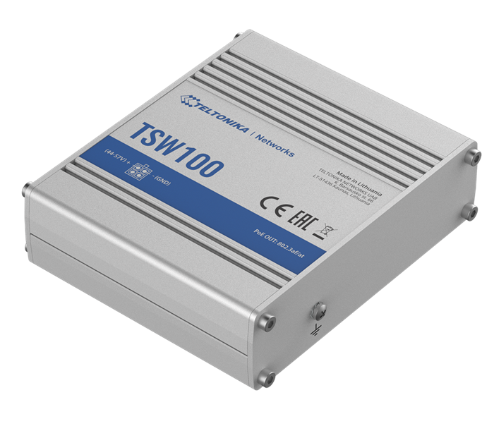 Teltonika Industrial POE+ Ethernet Switch, 4 x PoE+ ports, Power Up to 120W, 5 x image 1