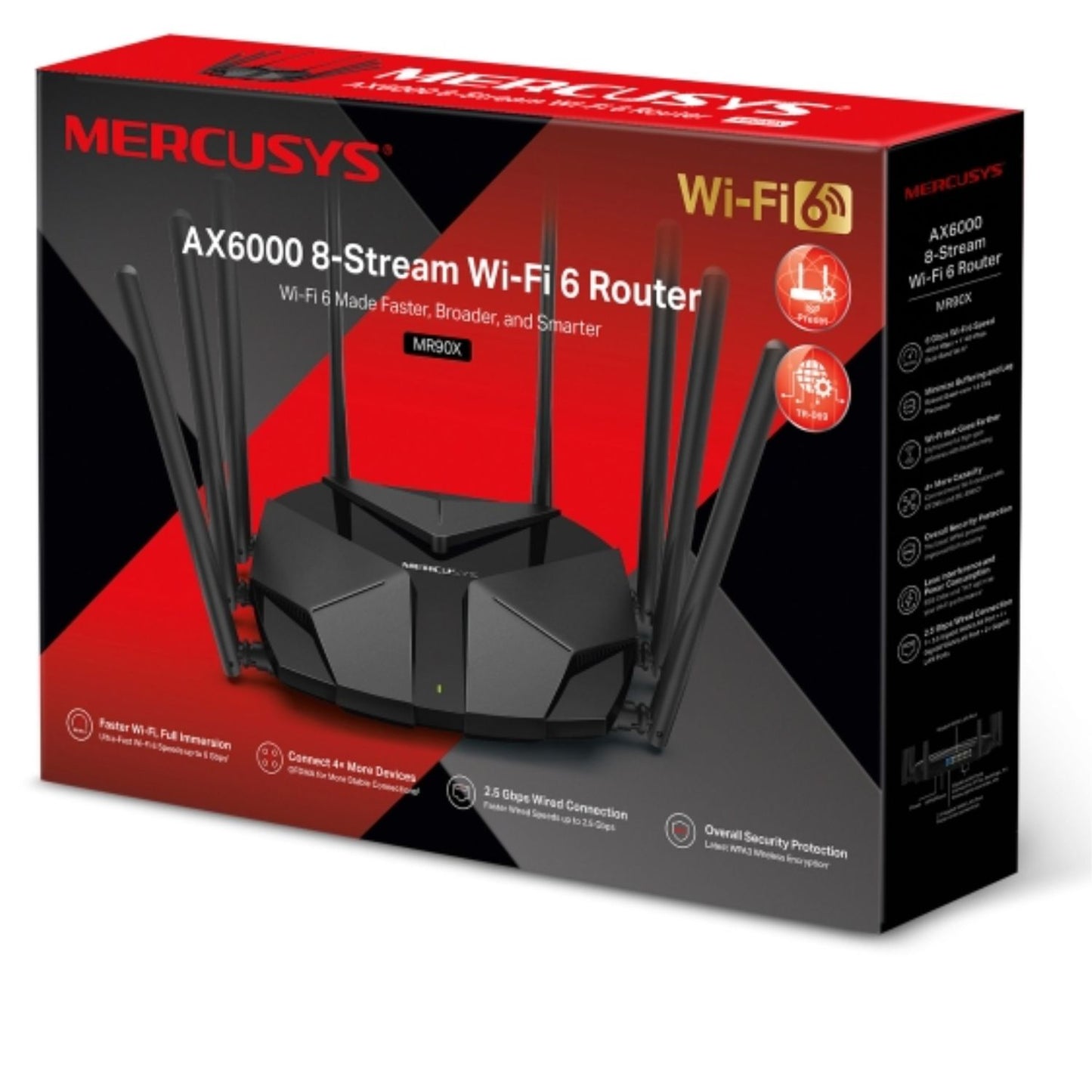 Mercusys MR90X AX6000 8-Stream Wi-Fi 6 Router, Up to 6 Gbps, MU-MIMO, OFDMA,WPA3 image 2