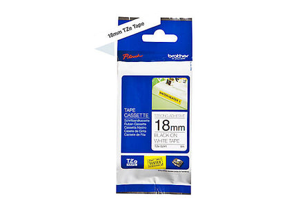Brother 18MM Black White Tape Strong Adhesive TZE Tape image 0