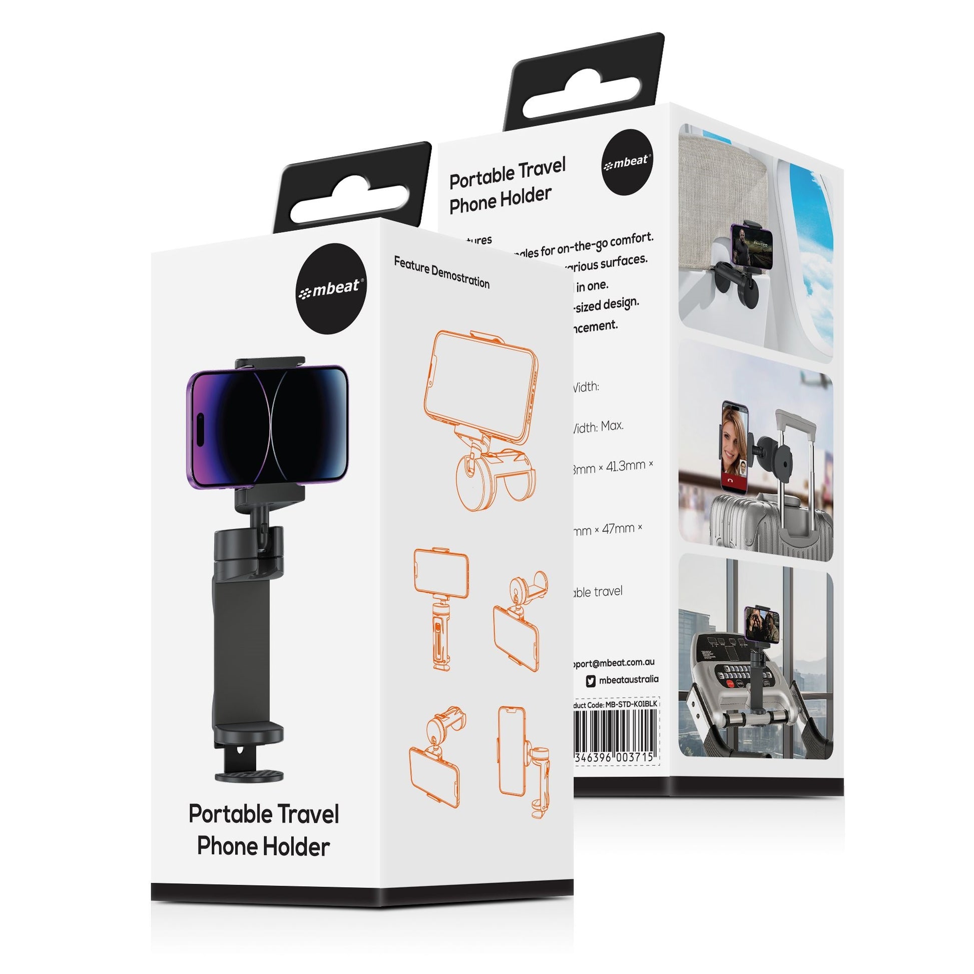 mbeat®   Portable Travel Phone Holder Portable Design/ 360 degree Rotatable Bas image 3