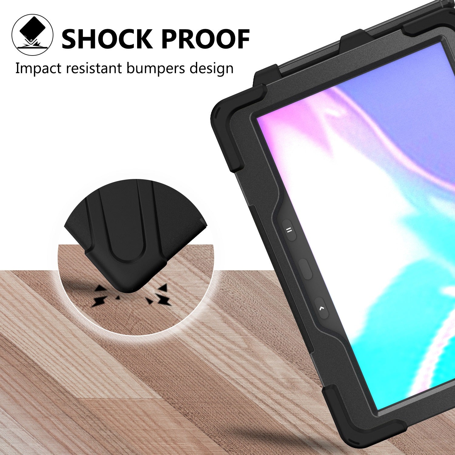 Generic Rugged Samsung Galaxy Tab Active4 Pro / Tab Active Pro (10.1') Case Blac image 2
