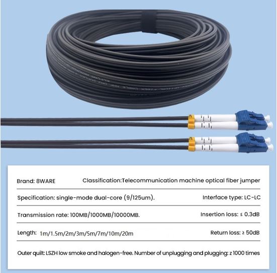 8ware Fibre UPC LC-LC Singlemode Dual-core Optic Duplex Armored Low smoke zero h image 1