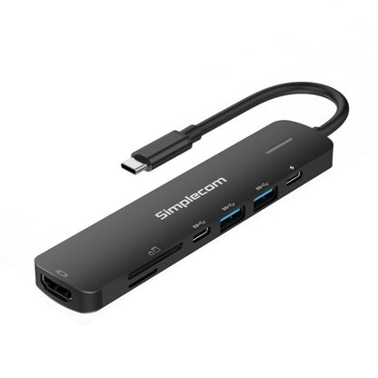 Simplecom CHT570 USB-C SuperSpeed 7-in-1 Multiport Hub Adapter HDMI 2.0 Docking image 0