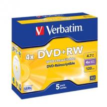 Verbatim DataLifePlus DVD+RW Jewel Case 5 Pack 4x image 0