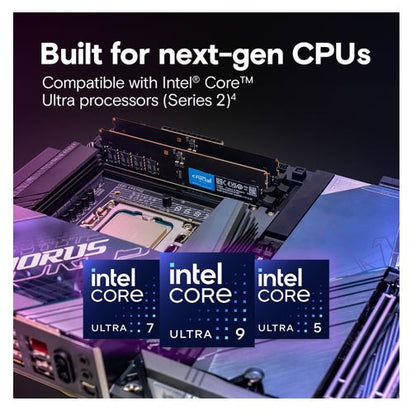 Crucial 64GB (2x32GB) DDR5 CUDIMM 6400MHZ CL52 Desktop PC Memory for Intel Core image 2