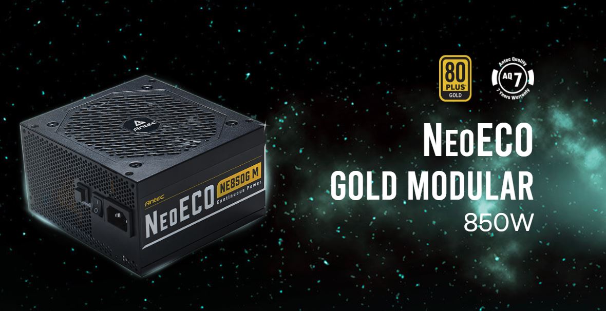 Antec NE 850w 80+ Gold, Fully-Modular, LLC DC, 1x EPS 8PIN, 120mm Silent Zero RP image 0