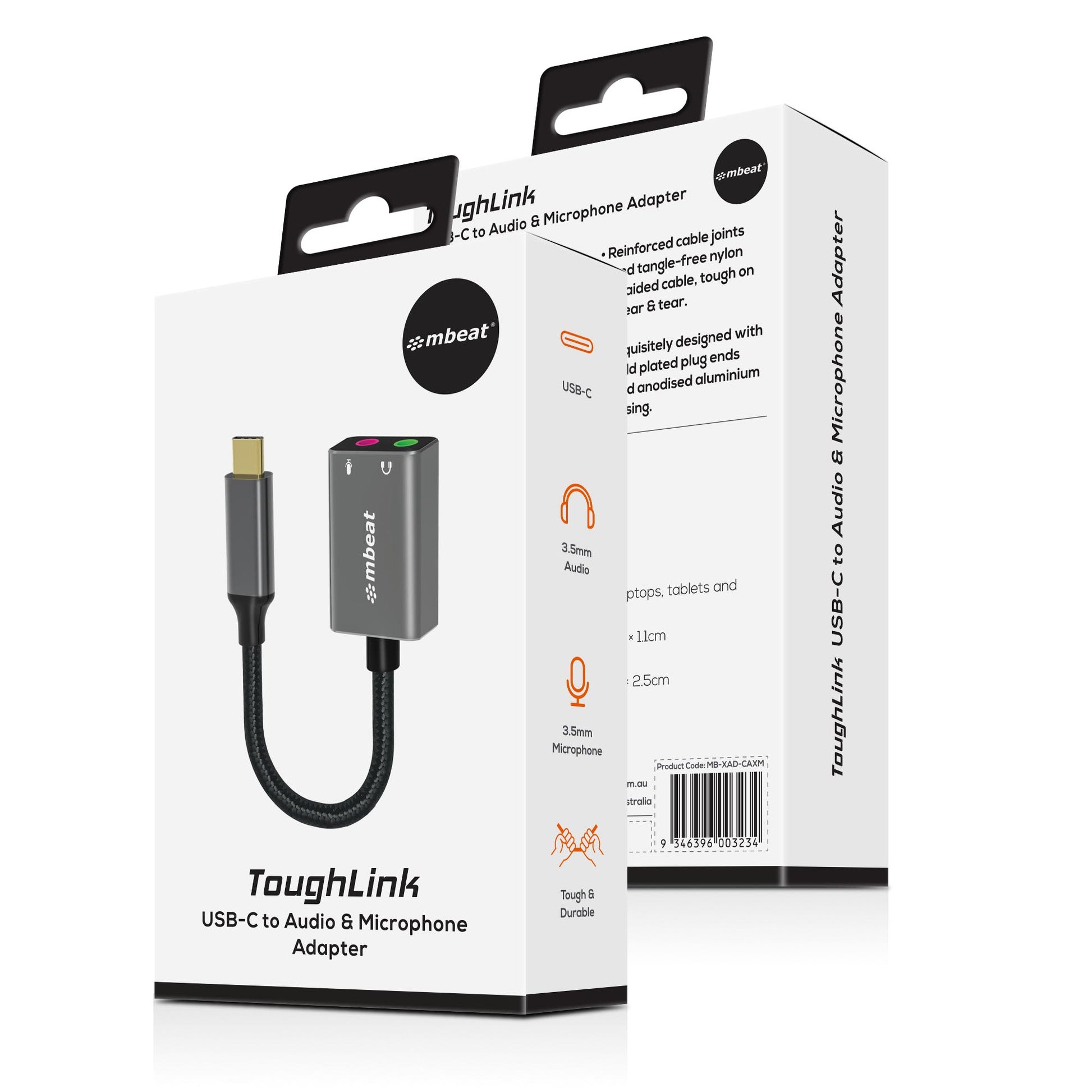 mbeat Elite USB-C to 3.5mm Audio and Microphone Adapter -  Adds Headphone Audio image 3