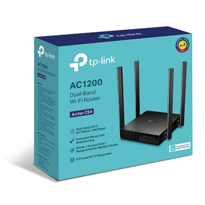 TP-Link Archer C54 AC1200 Dual-Band Wi-Fi Router 2.4GHz 300Mbps 5GHz 867Mbps 4xL image 0