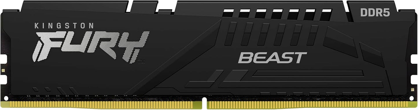 Kingston Fury Beast Black DDR5 32GB 5600MT/s CL36 DIMM Desktop Gaming Memory Single Module AMD Expo and Intel XMP - KF556C36BBE-32