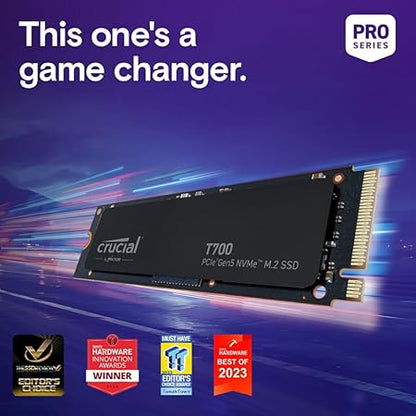 Crucial T700 4TB PCIe Gen 5 NVMe M.2 SSD