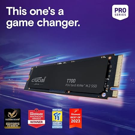 Crucial T700 4TB PCIe Gen 5 NVMe M.2 SSD