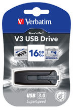 Verbatim 16GB V3 USB3.0 Grey Store'n'Go V3; Rectractable USB Storage Drive Memor image 0