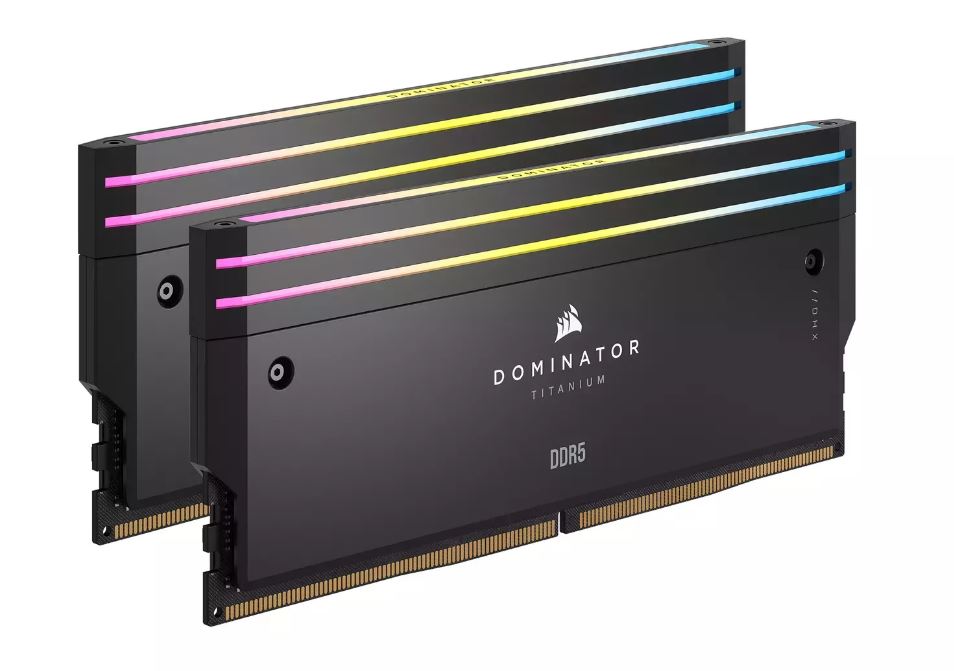 Corsair DOMINATOR® TITANIUM RGB 64GB (2x32GB) DDR5 DRAM 6400MT/s CL32 Intel XMP image 1