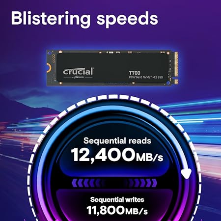 Crucial T700 4TB PCIe Gen 5 NVMe M.2 SSD