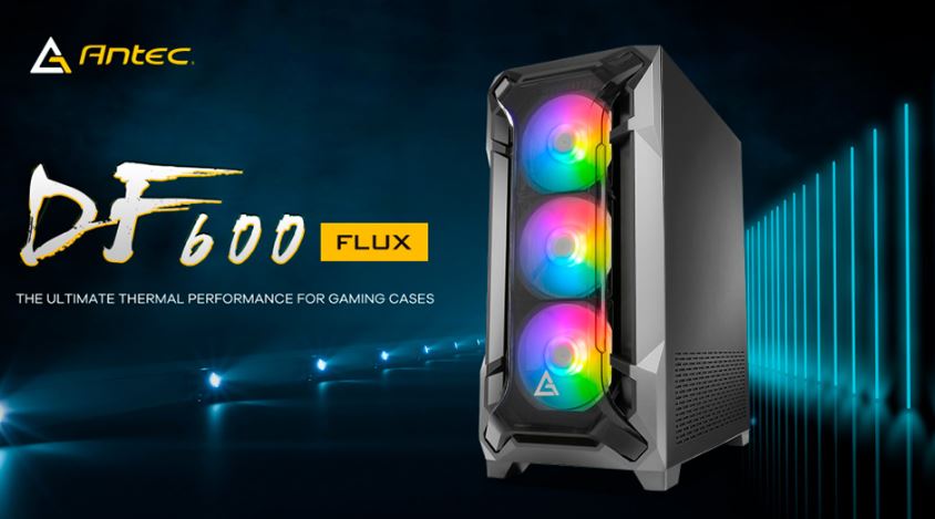 Antec DF600 FLUX ATX,  5 x120mm Fans Included, 3x ARGB & 2x PWM + Fan Controller image 0