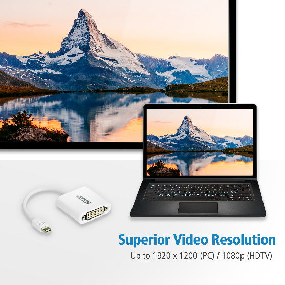 Aten Mini DisplayPort to DVI Adapter, Supports VGA, SVGA, XGA, SXGA, UXGA and re image 2
