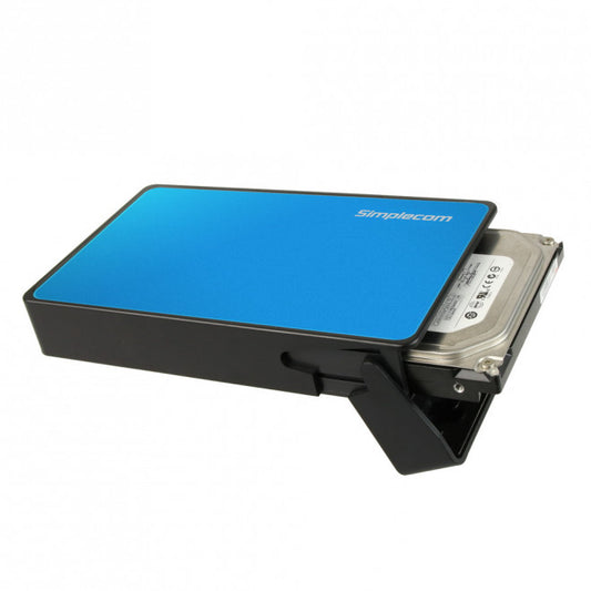 Simplecom SE325 Tool Free 3.5' SATA HDD to USB 3.0 Hard Drive Enclosure - Blue E image 1