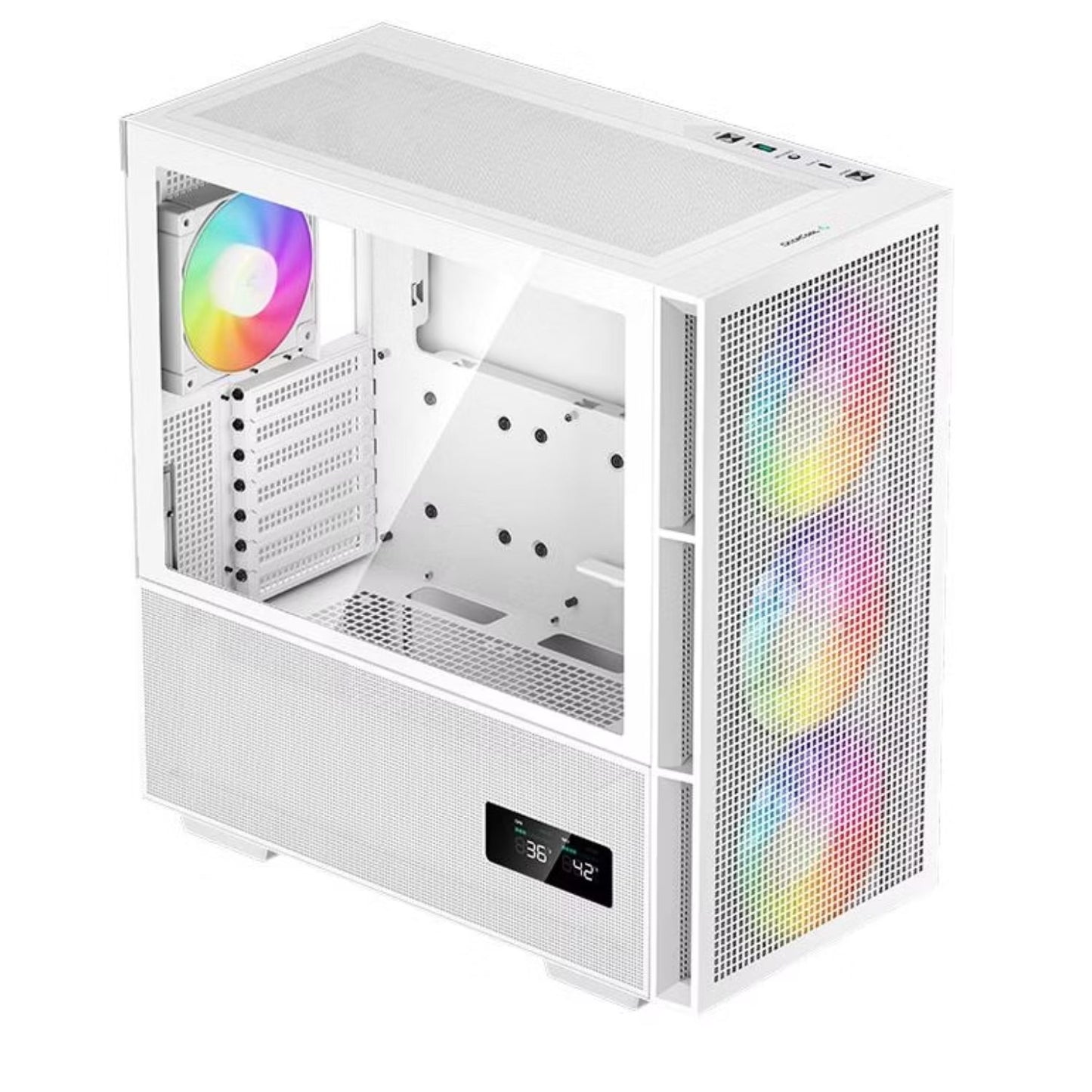 DeepCool CH560 White HighAirflow Mid-Tower ATX Case, Magnetic Hybrid Mesh,Temper image 3