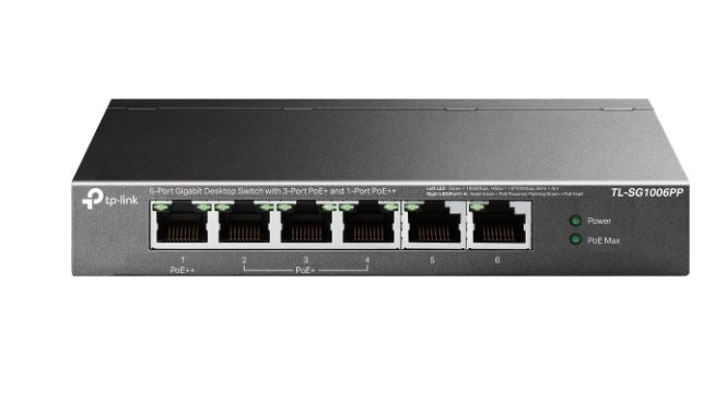 TP-Link TL-SG1006PP 6-Port Gigabit Desktop Switch with 3-Port PoE+ and 1-Port Po image 0