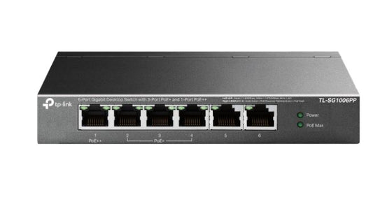 TP-Link TL-SG1006PP 6-Port Gigabit Desktop Switch with 3-Port PoE+ and 1-Port Po image 0
