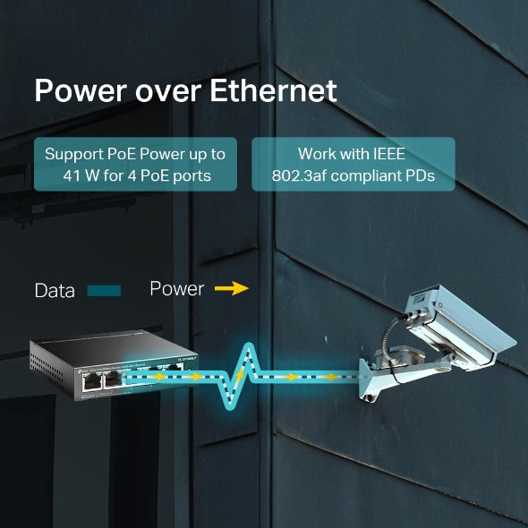 TP-Link TL-SF1005LP 5-Port 10/100Mbps Desktop Switch with 4-Port PoE 41W IEEE 80 image 3