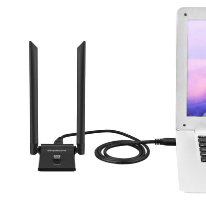 Simplecom NW628v2 AX1800 Dual Band WiFi 6 USB Adapter with 2x 5dBi High Gain Ant image 0